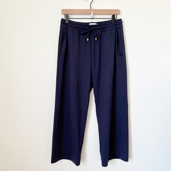 Dudley Stephens Palisades Pant Navy Blue Repreve Stretch Womens Medium Wide Leg